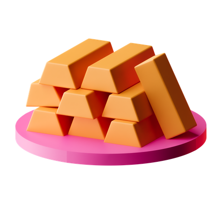 Gold Ingots  3D Icon