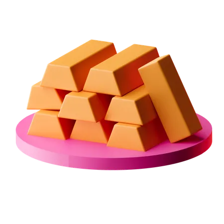 Gold Ingots  3D Icon