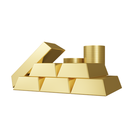 Gold Ingots  3D Icon