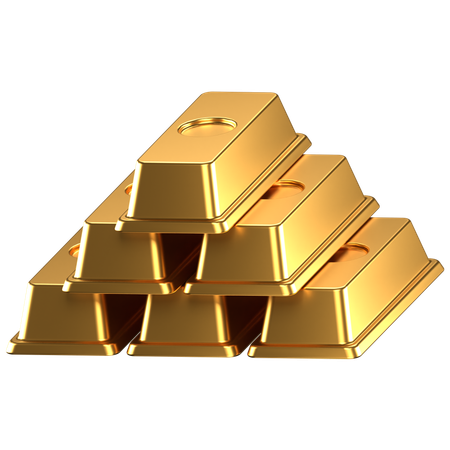 Gold Ingots  3D Icon