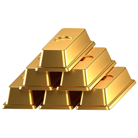 Gold Ingots  3D Icon