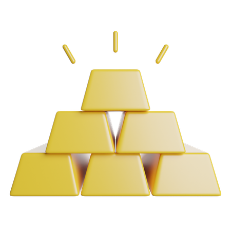 Gold Ingots  3D Icon