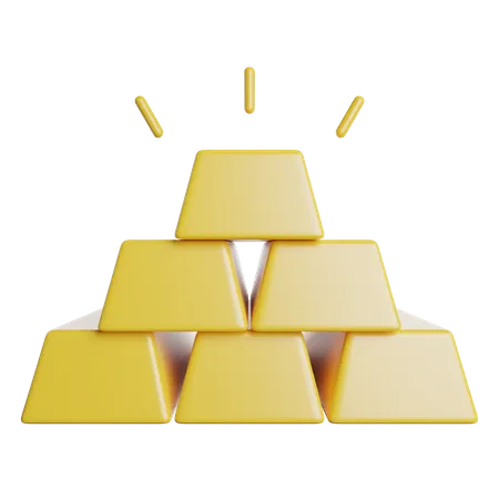 Gold Ingots  3D Icon