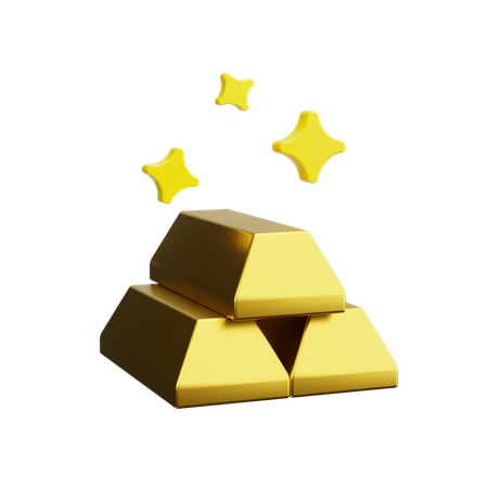 Gold Ingots  3D Icon