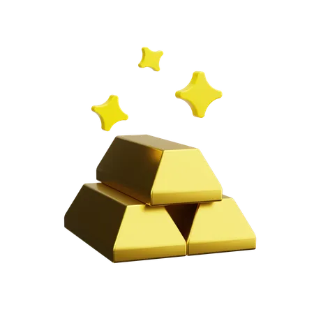 Gold Ingots  3D Icon