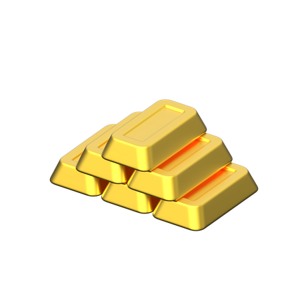 Gold Ingots  3D Icon