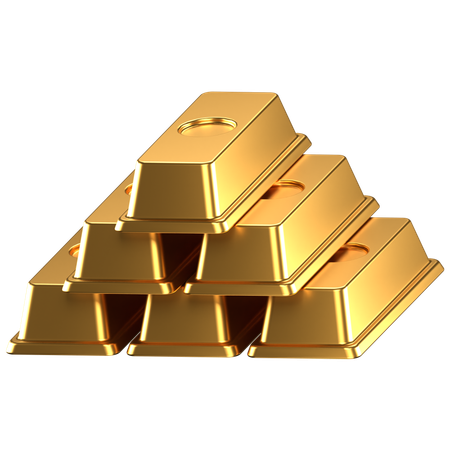 Gold Ingots 3D Icon