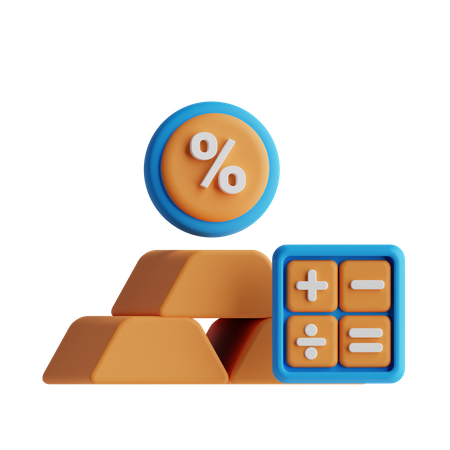 Gold Interest Calculation  3D Icon