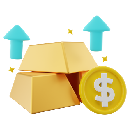 Gold investieren  3D Icon