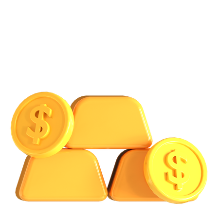 Gold Investment  3D Icon