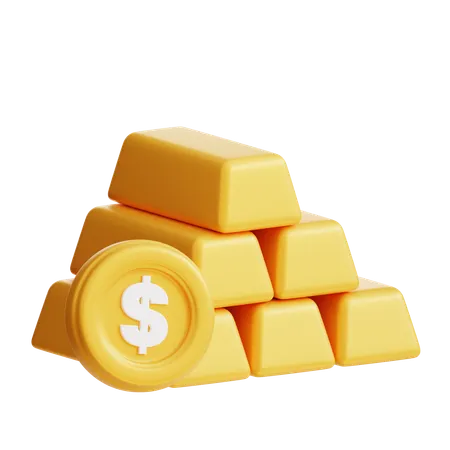 3 D Gold Investment Icon 3D Icon