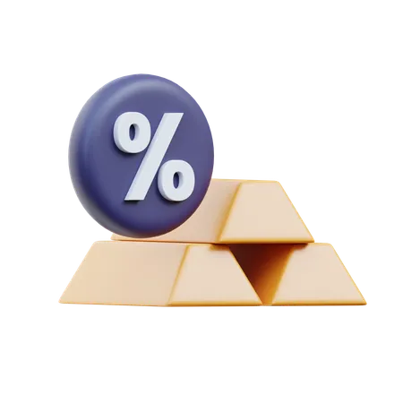 Gold Investment 3 D Icon 3D Icon