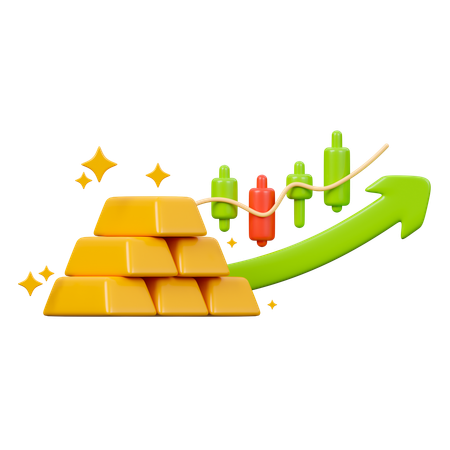 Gold Investment  3D Icon