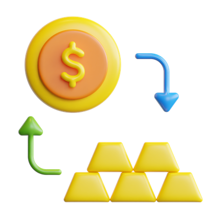 Gold investment  3D Icon