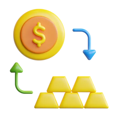 Gold investment  3D Icon