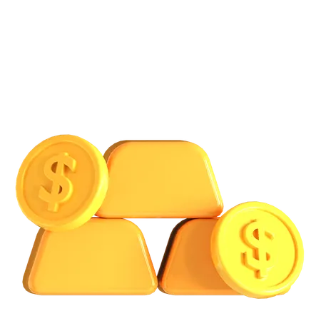 Gold Investment  3D Icon