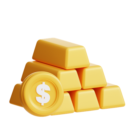 Gold Investment  3D Icon