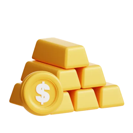 Gold Investment  3D Icon