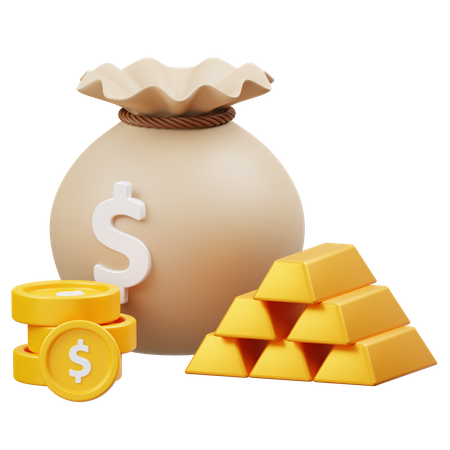 Gold Investment  3D Icon