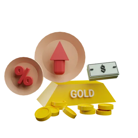 Gold Investment  3D Icon