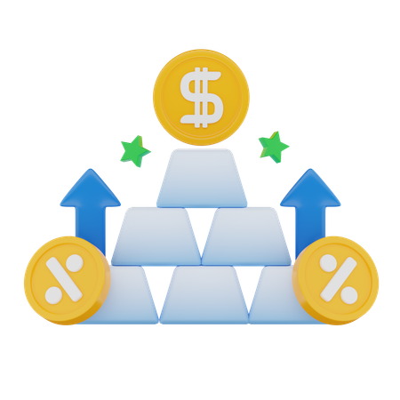 Gold Investment  3D Icon