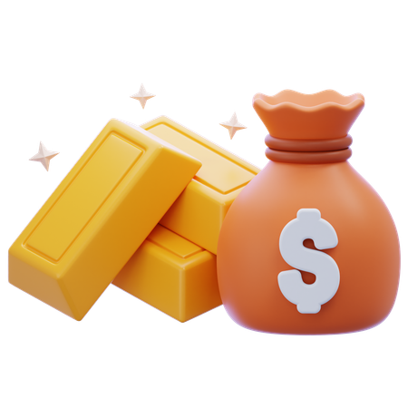 Gold Investment  3D Icon