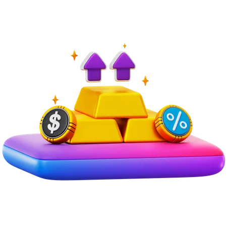 Gold Investment  3D Icon