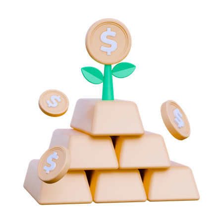 Gold Investment  3D Icon