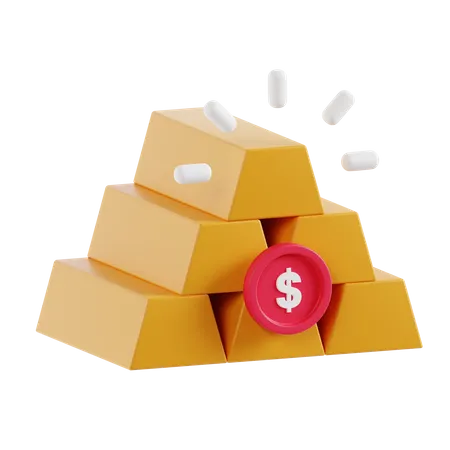 Gold Investment  3D Icon