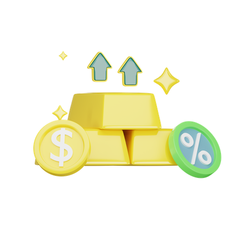 Gold Investment  3D Icon