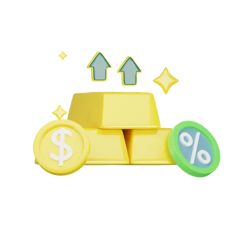 Gold Investment  3D Icon