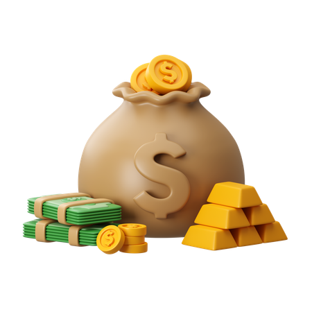 Gold Investment  3D Icon