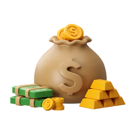Gold Investment  3D Icon