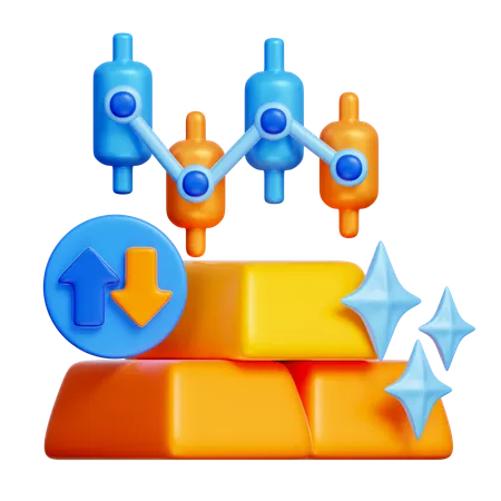 Gold Investment  3D Icon