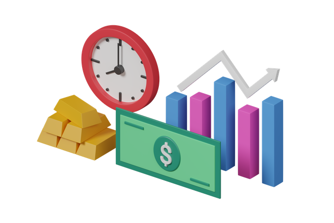 Gold Investment  3D Icon