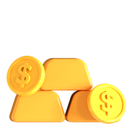 Gold Investment  3D Icon