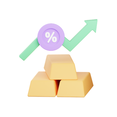 Gold Investment  3D Icon
