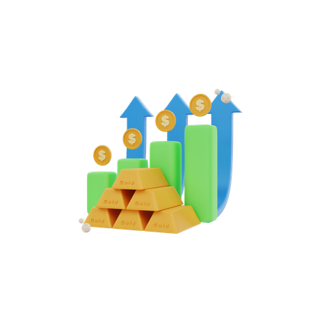 Gold Investment  3D Icon