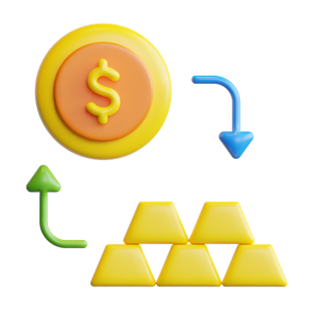 Gold investment  3D Icon