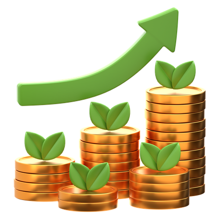 Gold Investment Growth  3D Icon