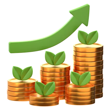 Gold Investment Growth  3D Icon