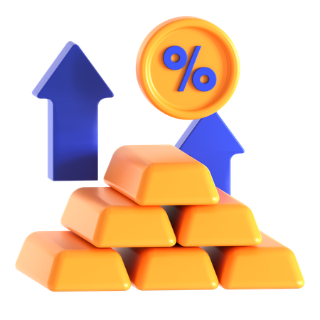 Gold Investment Profit  3D Icon