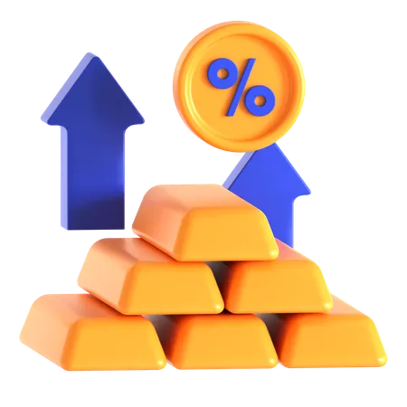 Gold Investment Profit  3D Icon