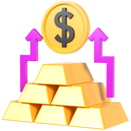 Gold Investments 3D Illustration