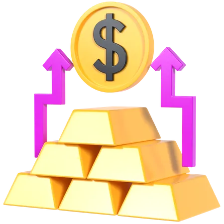 Gold Investments  3D Illustration