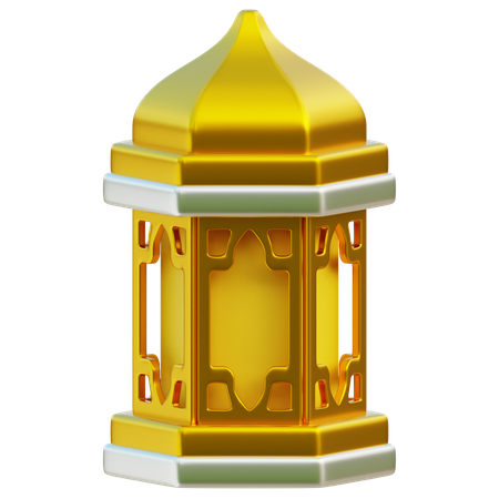 Gold Islamic Lantern  3D Icon