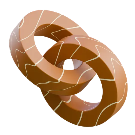 Gold Jewelry Ring Loop  3D Icon