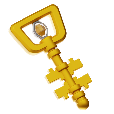 金の鍵  3D Icon