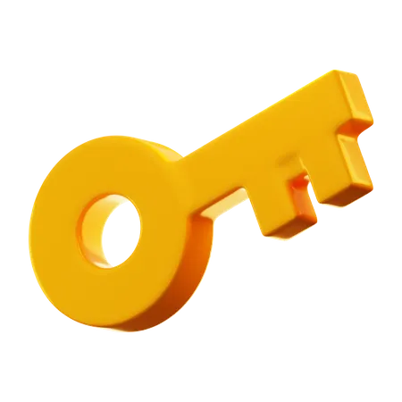 Gold Key 3D Icon