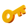 gold key 3d illustration